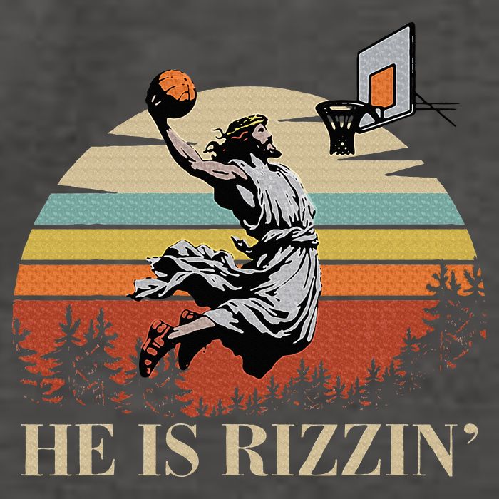He Is Rizzin Jesus Playing Basketball Funny Easter Day Vector Backpack