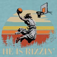 He Is Rizzin Jesus Playing Basketball Funny Easter Day Sueded Cloud Jersey T-Shirt