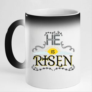 He Is Risen Resurrection Gift Jesus God Bible Cross Hoody 11oz Black Color Changing Mug