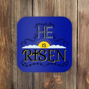 He Is Risen Resurrection Gift Jesus God Bible Cross Hoody Coaster