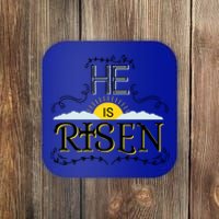 He Is Risen Resurrection Gift Jesus God Bible Cross Hoody Coaster