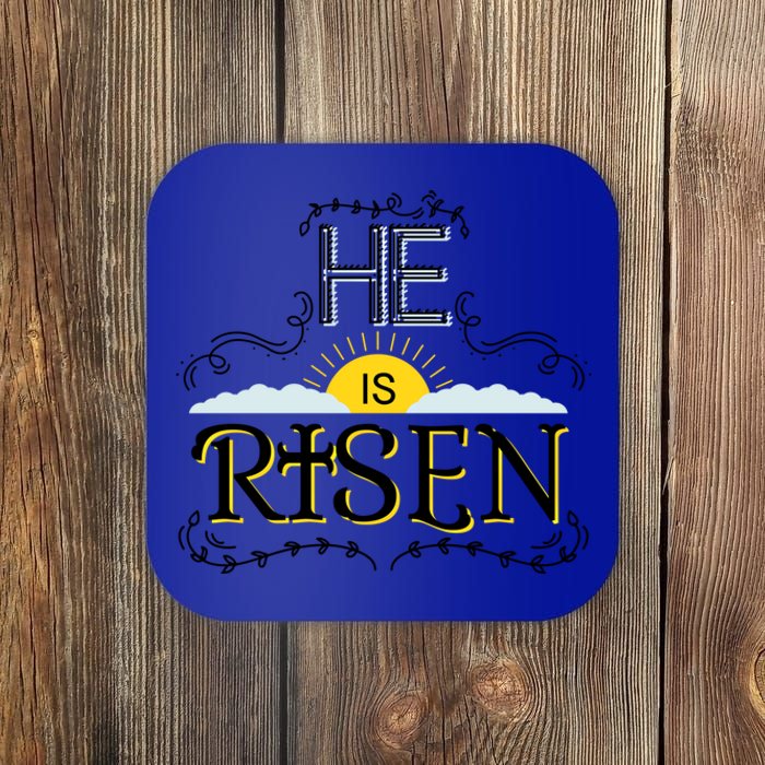 He Is Risen Resurrection Gift Jesus God Bible Cross Hoody Coaster