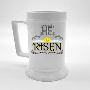 He Is Risen Resurrection Gift Jesus God Bible Cross Hoody Beer Stein