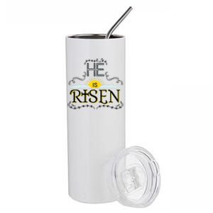 He Is Risen Resurrection Gift Jesus God Bible Cross Hoody Stainless Steel Tumbler