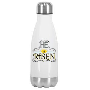 He Is Risen Resurrection Gift Jesus God Bible Cross Hoody Stainless Steel Insulated Water Bottle