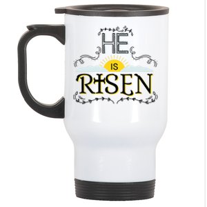 He Is Risen Resurrection Gift Jesus God Bible Cross Hoody Stainless Steel Travel Mug