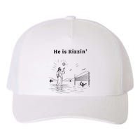 He Is Rizzin Jesus Playing Volleyball Funny Easter Yupoong Adult 5-Panel Trucker Hat