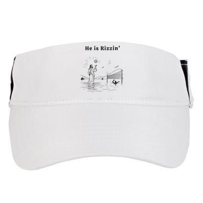 He Is Rizzin Jesus Playing Volleyball Funny Easter Adult Drive Performance Visor