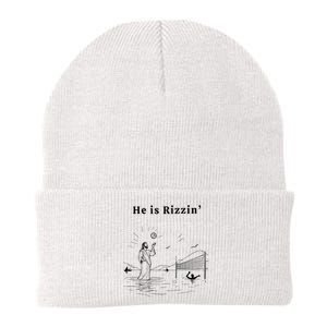 He Is Rizzin Jesus Playing Volleyball Funny Easter Knit Cap Winter Beanie