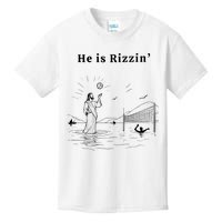 He Is Rizzin Jesus Playing Volleyball Funny Easter Kids T-Shirt