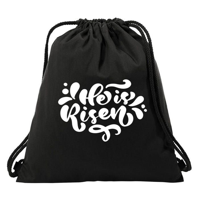 He Is Risen Easter Quote Drawstring Bag