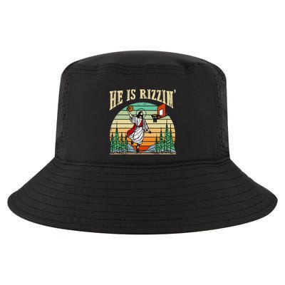 He Is Rizzin Funny Basketball Easter Christian Religious Cool Comfort Performance Bucket Hat