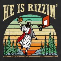 He Is Rizzin Funny Basketball Easter Christian Religious Cool Comfort Performance Bucket Hat