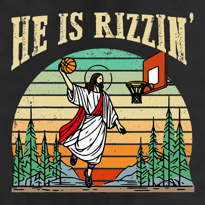 He Is Rizzin Funny Basketball Easter Christian Religious Cool Comfort Performance Bucket Hat