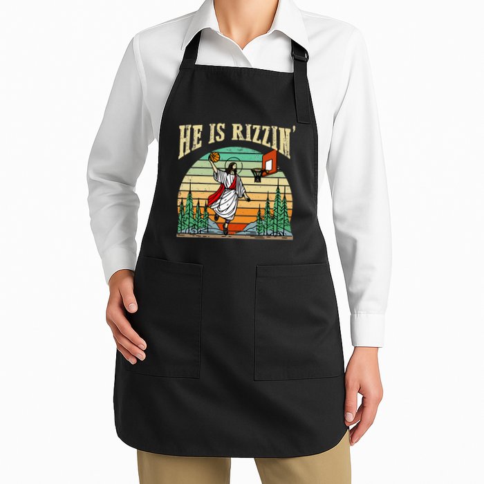 He Is Rizzin Funny Basketball Easter Christian Religious Apron