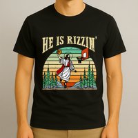 He Is Rizzin Funny Basketball Easter Christian Religious T-Shirt