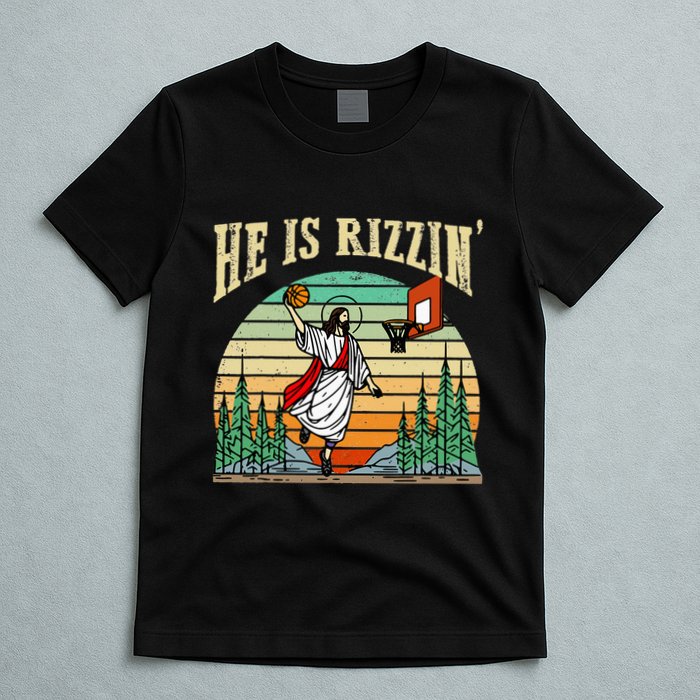 He Is Rizzin Funny Basketball Easter Christian Religious T-Shirt