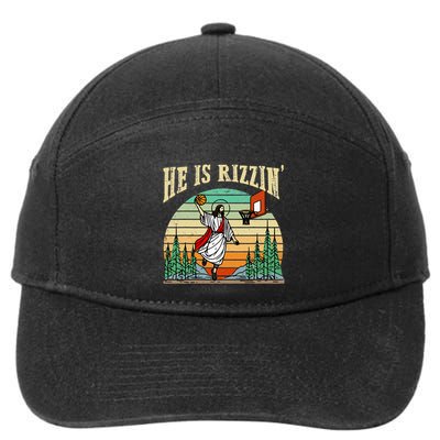He Is Rizzin Funny Basketball Easter Christian Religious 7-Panel Snapback Hat