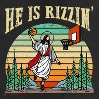 He Is Rizzin Funny Basketball Easter Christian Religious 25L Jumbo Tote