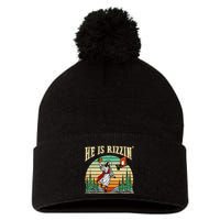 He Is Rizzin Funny Basketball Easter Christian Religious Pom Pom 12in Knit Beanie