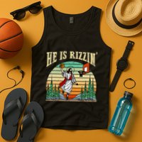He Is Rizzin Funny Basketball Easter Christian Religious Tank Top
