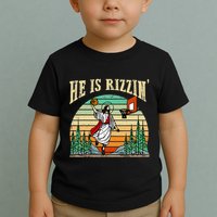 He Is Rizzin Funny Basketball Easter Christian Religious Toddler T-Shirt