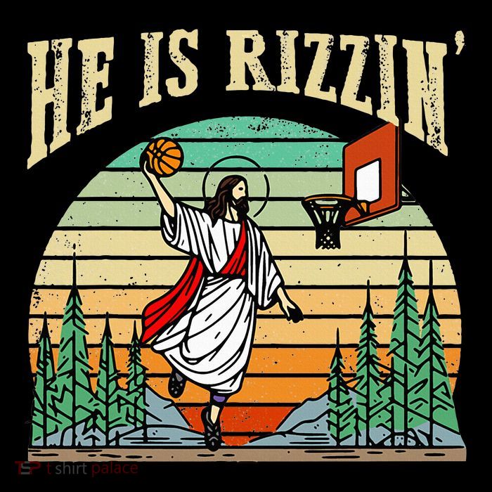 He Is Rizzin Funny Basketball Easter Christian Religious Toddler T-Shirt