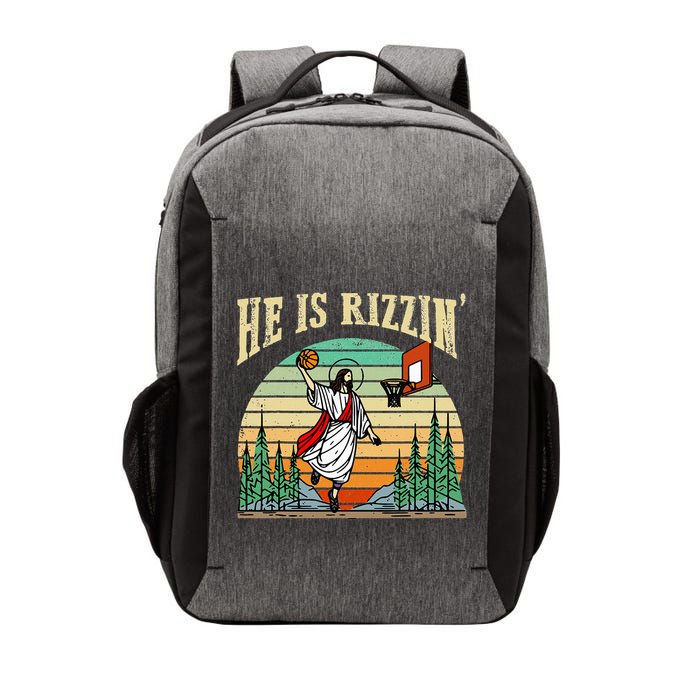 He Is Rizzin Funny Basketball Easter Christian Religious Vector Backpack