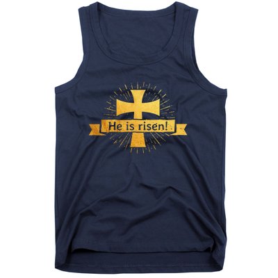 He Is Risen! Cross Easter Gift For Christians Cross Tank Top