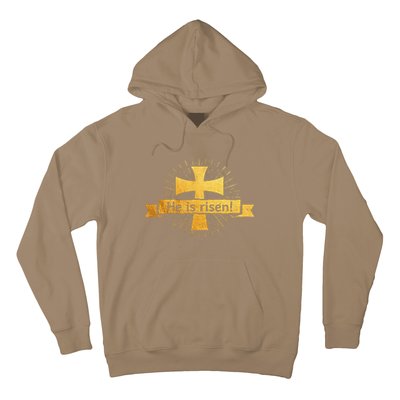 He Is Risen! Cross Easter Gift For Christians Cross Hoodie