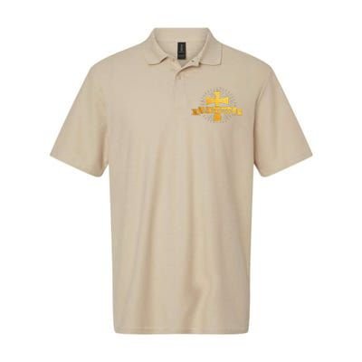 He Is Risen! Cross Easter Gift For Christians Cross Softstyle Adult Sport Polo