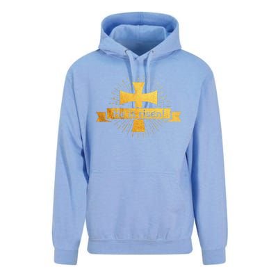 He Is Risen! Cross Easter Gift For Christians Cross Unisex Surf Hoodie