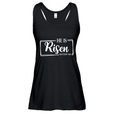 He Is Risen Matthew 28:6 Easter Sunday Ladies Essential Flowy Tank