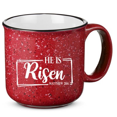 He Is Risen Matthew 28:6 Easter Sunday 15oz Campfire Ceramic Mug