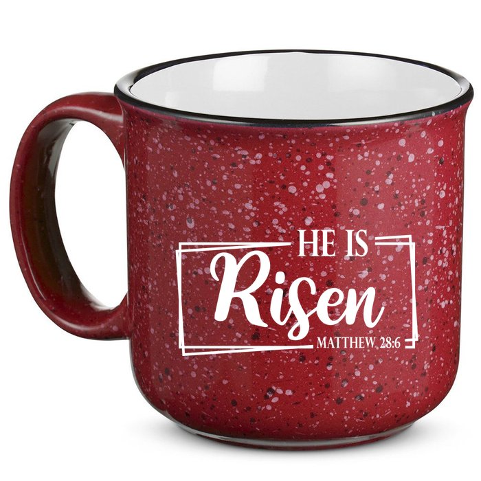 He Is Risen Matthew 28:6 Easter Sunday 15oz Campfire Ceramic Mug