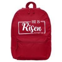 He Is Risen Matthew 28:6 Easter Sunday 16 in Basic Backpack