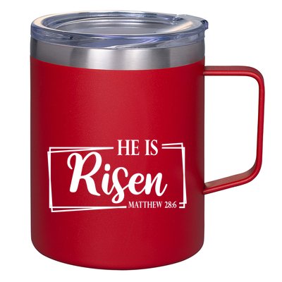 He Is Risen Matthew 28:6 Easter Sunday 12oz Stainless Steel Coffee Mug