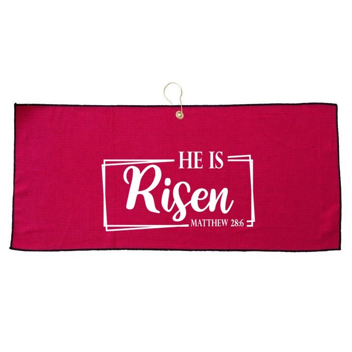 He Is Risen Matthew 28:6 Easter Sunday Large Microfiber Waffle Golf Towel