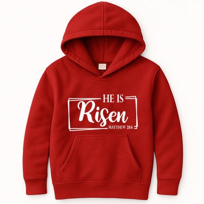 He Is Risen Matthew 28:6 Easter Sunday Kids Hoodie