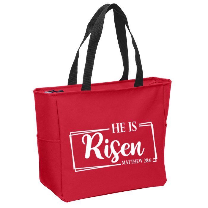 He Is Risen Matthew 28:6 Easter Sunday Zip Tote Bag