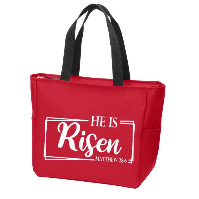 He Is Risen Matthew 28:6 Easter Sunday Zip Tote Bag