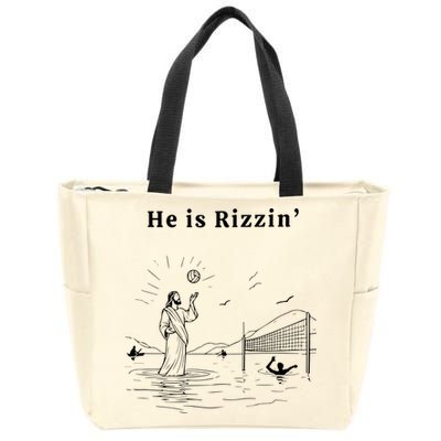 He Is Rizzin Jesus Volleyball Zip Tote Bag