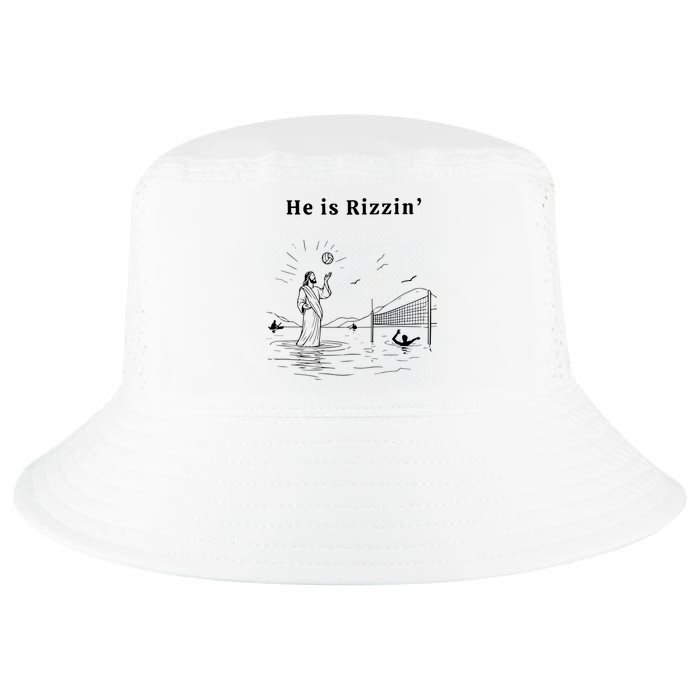 He Is Rizzin Jesus Volleyball Cool Comfort Performance Bucket Hat