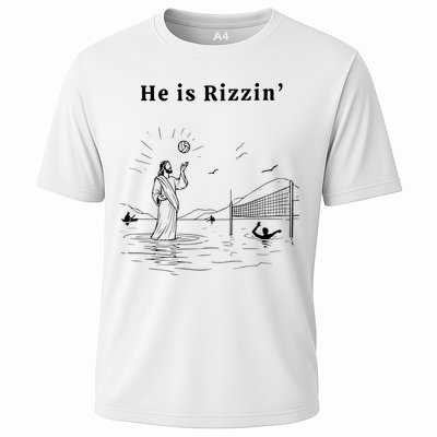 He Is Rizzin Jesus Volleyball Cooling Performance Crew T-Shirt