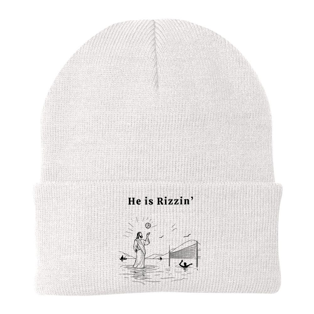 He Is Rizzin Jesus Volleyball Beanie