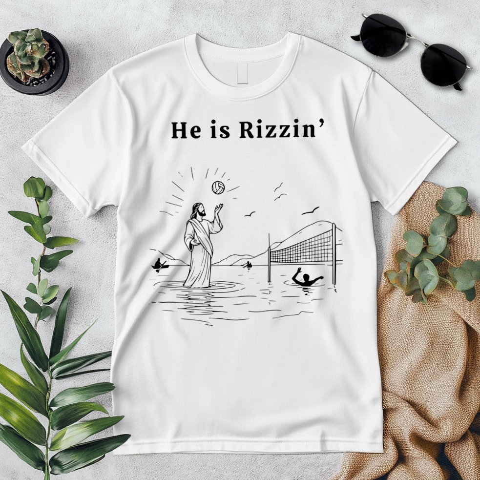 He Is Rizzin Jesus Volleyball Premium T-Shirt