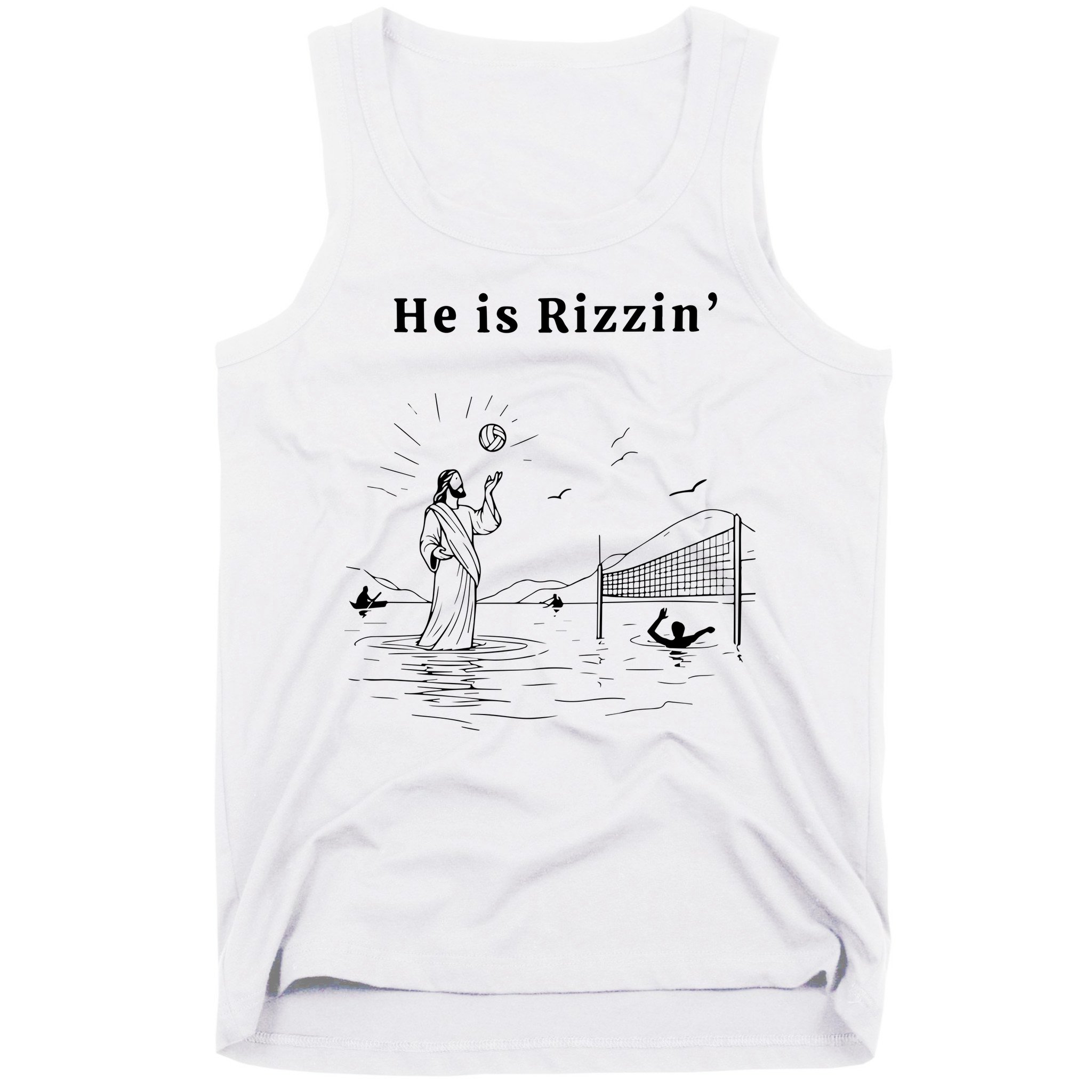 He Is Rizzin Jesus Volleyball Tank Top