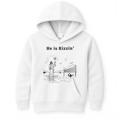 He Is Rizzin Jesus Volleyball Kids Hoodie