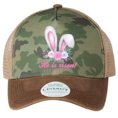 He Is Risen Easter Sunday Bunny Floral Legacy Tie Dye Trucker Hat