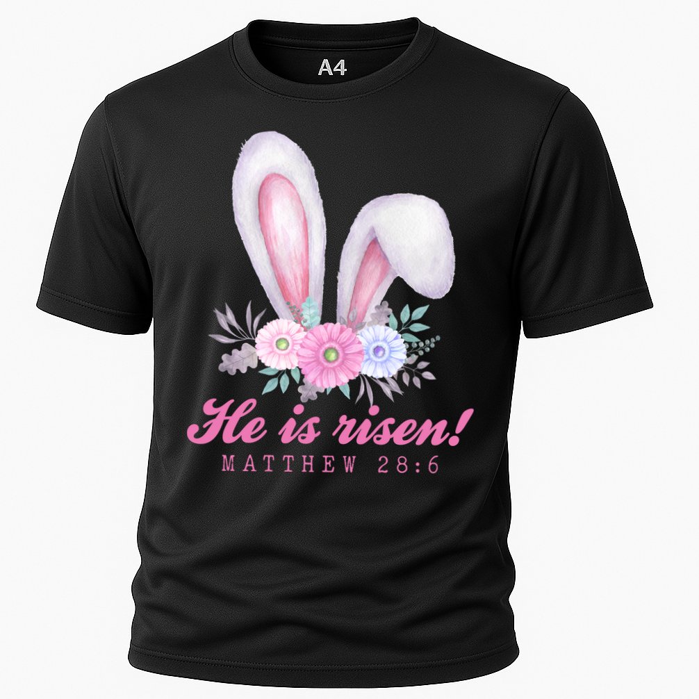 He Is Risen Easter Sunday Bunny Floral Performance Shirt